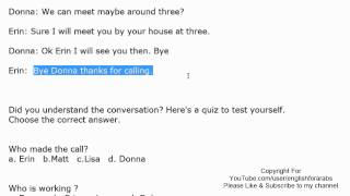 English Conversations with quiz - Chatting on the phone