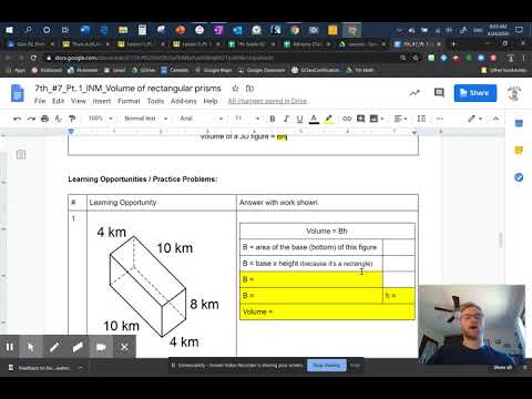How to calculate the volume of a rectangular prism V = Bh