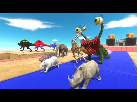 🔥Escape from Fire Flower BOSS Alien⚡vs Super Hero Dinosaurs🦖-Animal Revolt Battle Simulator