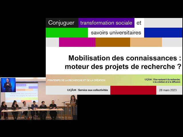Atelier: «Mobilisation des connaissances: moteur des projets de recherche et de création?»