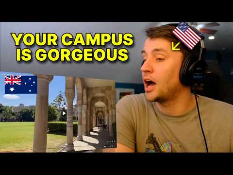 American reacts to BEAUTIFUL University of Queensland