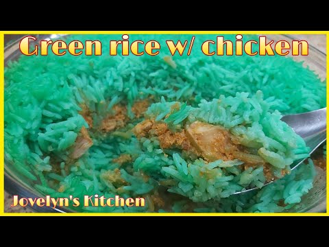 HOW TO MAKE GREEN RICE WITH CREAMY CHICKEN ? EASY AND DELICIOUS FOR LUNCH.