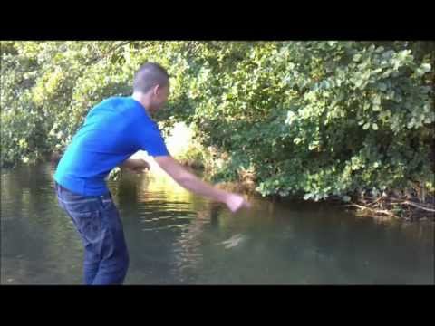Pêche du goujon et gardon sur un radeau et sans canne
