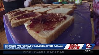 Overland Park volunteers make hundreds of PB&J sandwiches to feed the homeless
