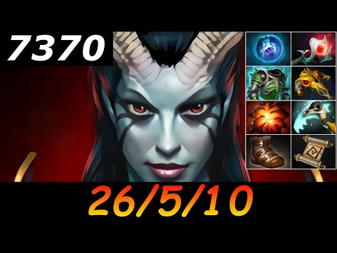 Dota 2 Queen of Pain 7370 MMR 26/5/10 (Kills/Deaths/Assists) Ranked Full Gameplay