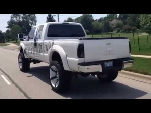 KC Trends Superduty with the worlds first set of XD Rockstar 2 custom painted 24x12 wheels @kctrends
