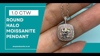 1 Carat Round Halo Moissanite Pendant Review by shopmoissanite.co.uk