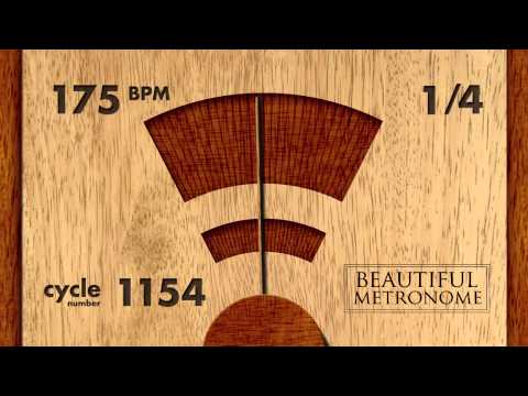 175 BPM 1/4 Wood Metronome HD