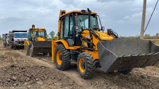 thumb for 2 JCB 3dx Machines Loading Mud Together TATA Dump Truck 2518 10 Tyre Tipper With JCB 3dx