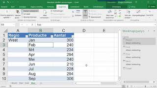 Een draaitabel maken met meerdere werkbladen Excel 2016