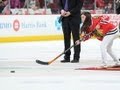 Danica Patrick scores at Blackhawks playoff game!