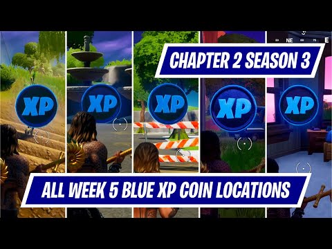 Week 5 - All 5 Blue XP Coin Locations in Fortnite Chapter 2 Season 3