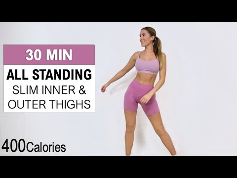 30 MIN All Standing Cardio HIIT | SLIMMER LEGS | INNER & OUTER THIGH Fat Burning Workout | No Repeat
