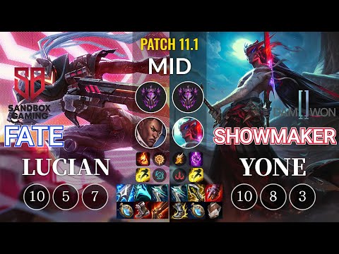 SB FATE Lucian vs DWG Showmaker Yone Mid - KR Patch 11.1