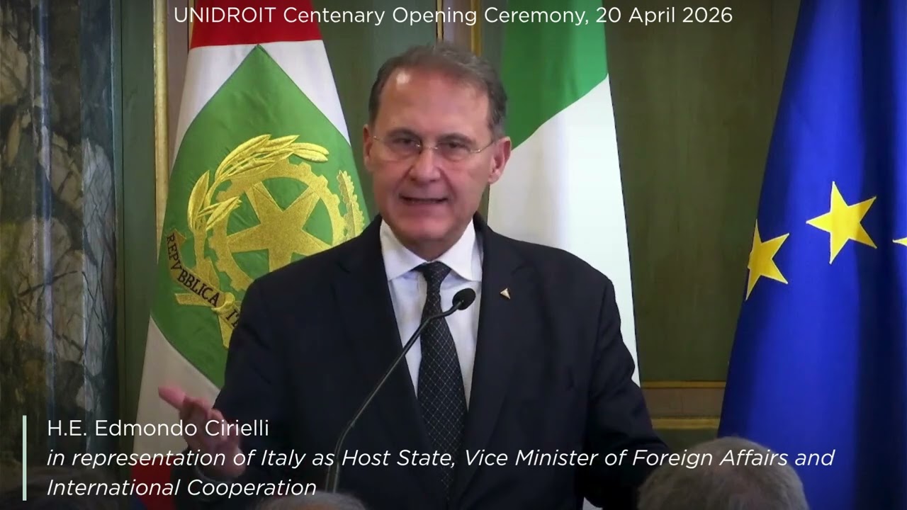 Centenary - Opening speech by H.E. Edmondo Cirielli, in representation of Italy as Host State