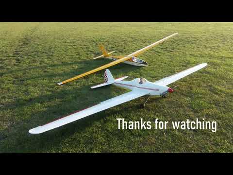 Glider Tow Seglerschlepp heavy/underpowered plane and Foka 4 (4m 8kg)