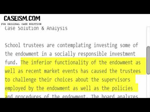 The Oxcel Endowment and Socially Responsible Investing  Case Solution & Analysis Caseism.com