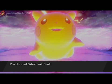 G-Max Volt Crash + Gmax Pikachu Cry | Gigantamax Pikachu Signature Gmax Move Pokemon Sword Shield