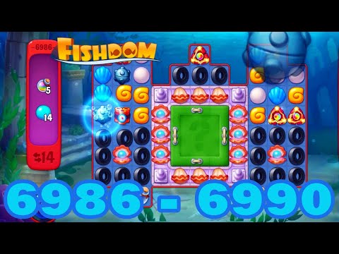 Fishdom Level 6986 - 6990 HD Walkthrough | 3 match puzzle | gameplay | android | 6987 | 6988 | 6989