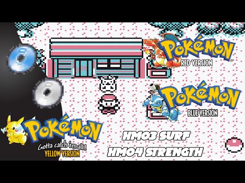 How to get HM03 Surf and HM04 Strength in Pokemon Red & Blue and Yellow