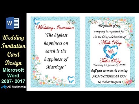 MS Word Tutorial: Professional Wedding Invitation Card...