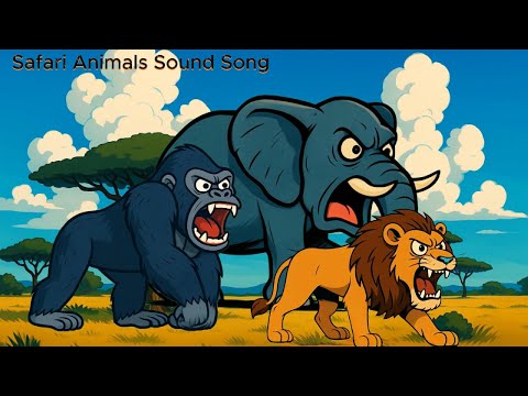 Safari Animal Sounds Song | Fun Nursery Rhyme for Kids - Learn Animal Names and Sounds