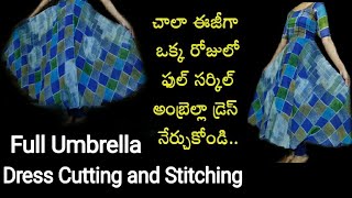 Full circle umbrella dress designing from saree Um