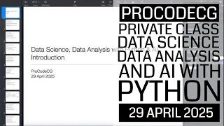 Download the video "ProCodeCG Private Coding Class - Data Science Data Analysis and AI - Rafsan - 29 April 2025"