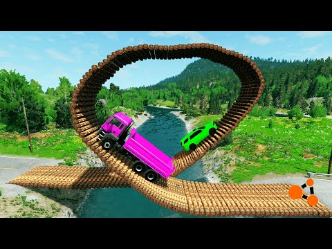 Cars vs Impossible Loop Bridge - BeamNG.Drive