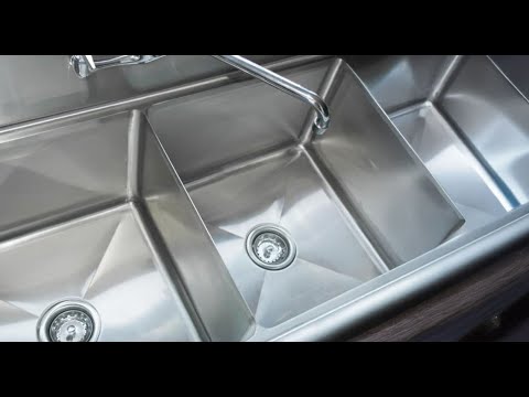 Video thumbnail for 18″ x 21″ x 14″ One Tub Sink with 1.8″ Corner Drain and Left Drain Board