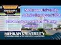 MUET admission 2024 for BS Program || How To Apply Mehran University Of Engineering & Technology