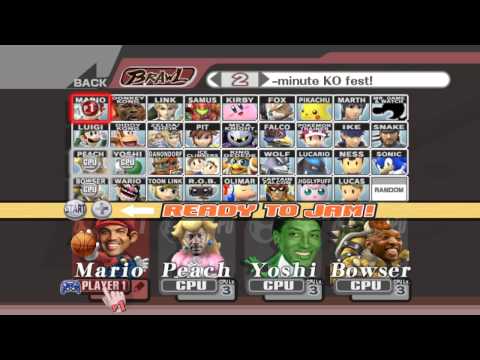 Super Slam Bros Brawl - Menu Theme (Quad City DJs vs Nobuo Uemetsu)