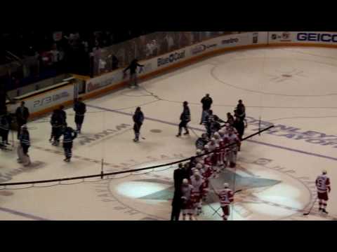 Sharks vs. Red Wings WCSF Game 5 - Final Horn & Handshake - 5/8/10