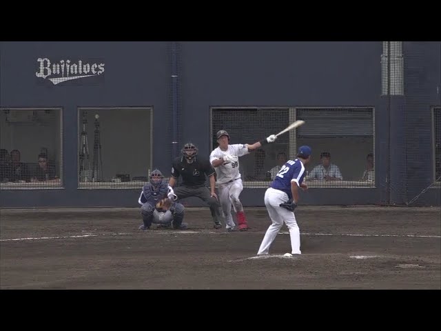 【ファーム】 バファローズ・杉本の2ベースヒット!! 2018/5/18 Bs-D(ファーム)