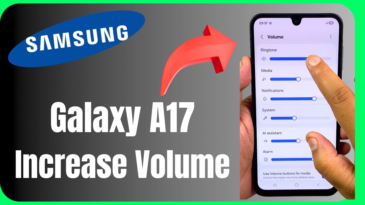 increase phone volume samsung galaxy a17 | media ringtone alarm settings