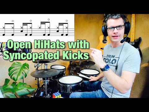 Open HiHats with Syncopated Kicks | Drum Lesson