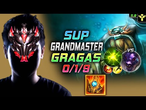 GrandMaster Gragas Support vs Alistar - 천상계 서폿 그라가스 템트리 룬 슈렐 여진 グラガス Грагас 酒桶 古拉格斯 - LOL KR 11.9