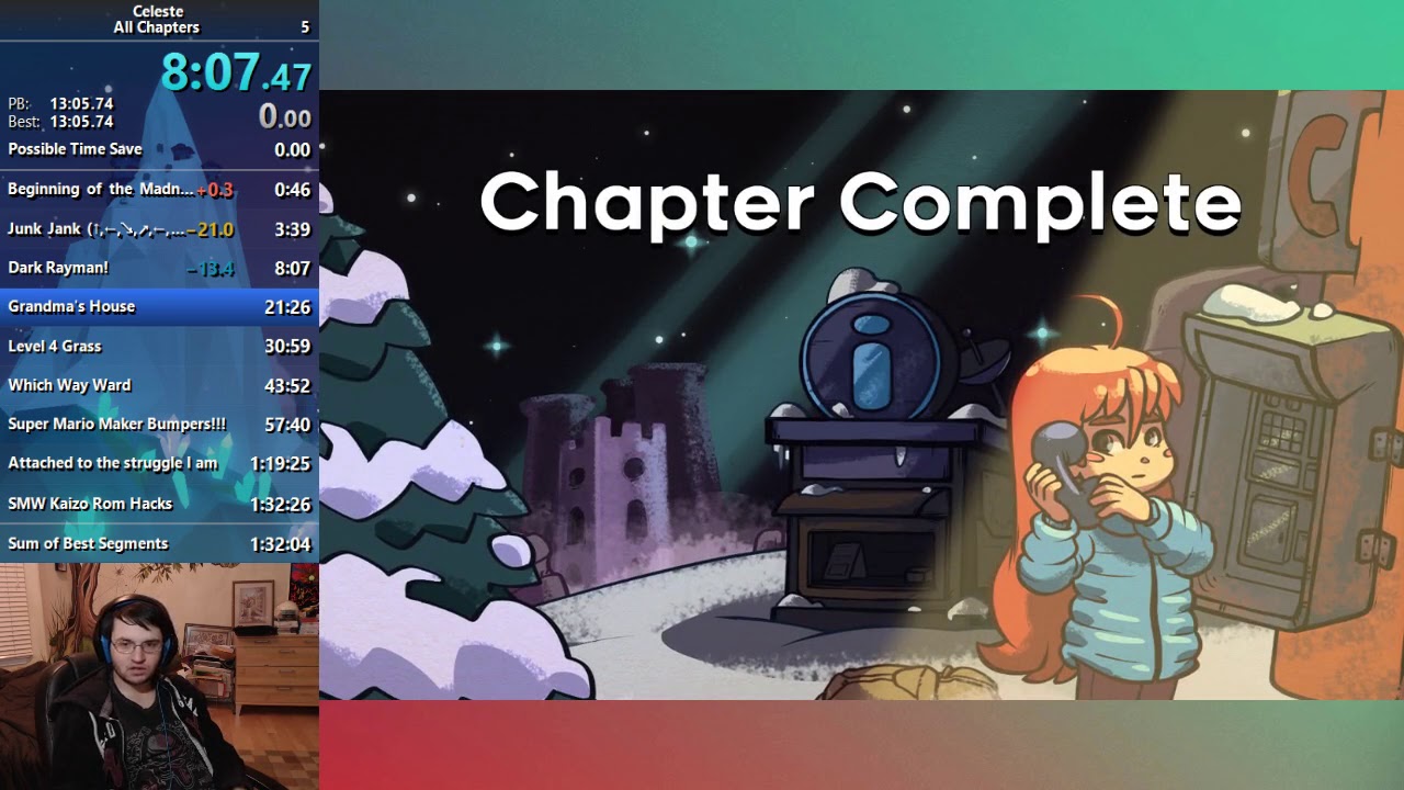 Celeste All Chapters Speedrun (1:18:49 IGT)