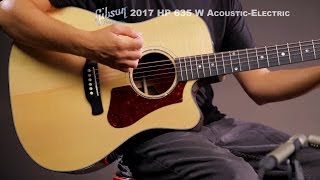 Video thumbnail for Gibson 2017 High Performance HP 635 W Square Shoulder Dreadnought Acoustic-Electric Guitar by Musician's Friend