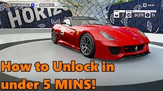 Forza Horizon 3 How to Unlock The Ferrari 599XX in Under 5 Minutes EASY!! And 1,000+ HP FULL BUILD!!