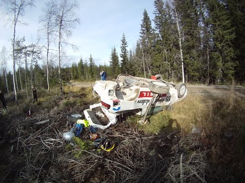 Rally crash 2011: brutal rally crash Rally Hedemark, inboard