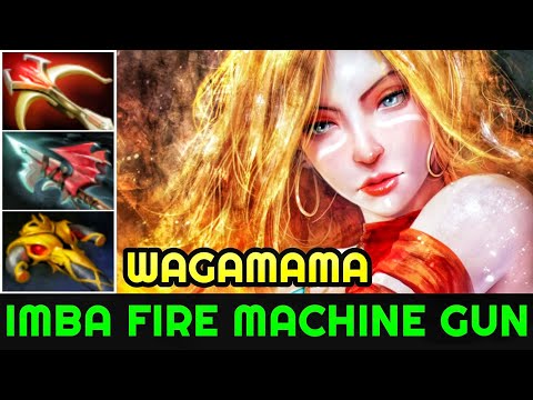 Wagamama [Lina] Imba Fire Machine Gun Crazy Damage 7.24 Dota 2
