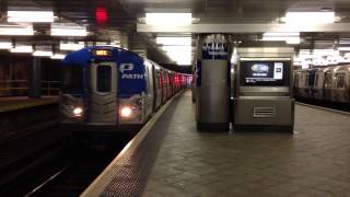 preview picture of video 'Jersey City, New Jersey - PATH Train arrives at Journal Square HD (2015)'