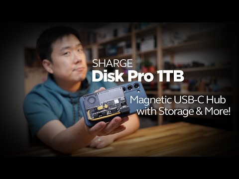 SHARGE Disk Pro 1TB - Magnetic USB-C Hub with Storage & More!