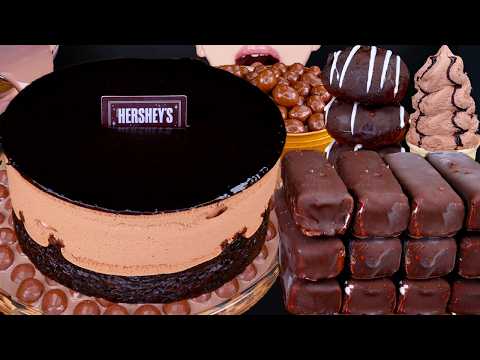 ASMR HERSHEY'S CHOCOLATE CAKE DUBAI ICE CREAM DESSERT MUKBANG 두바이초콜릿 먹방 ドバイチョコレート 咀嚼音 EATING SOUNDS