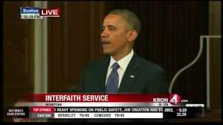 Obama Speaks at Prayer Service for Boston Bomb Victims