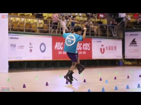 2018 National Roller Games，Slalom Male Junior B，8th 全国轮滑锦标赛 自由式 花桩 少年男子乙组 8th，胡家逸 咕噜咕噜  夜空中最亮的星