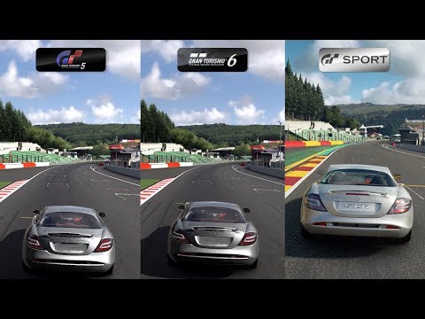 GT5 vs GT6 vs GT Sport - 2009 Mercedes-Benz SLR McLaren at Circuit de Spa-Francorchamps Comparison