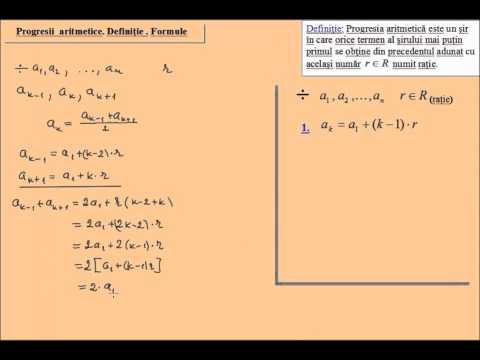 Progresii aritmetice - definitie, formule (progresii1)