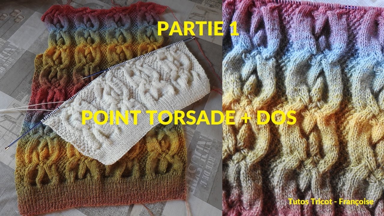 (1) Tuto Tricot Pull Irlandais Femme en 5 tailles : Tuto Tricot Point Torsade fantaisie + Dos